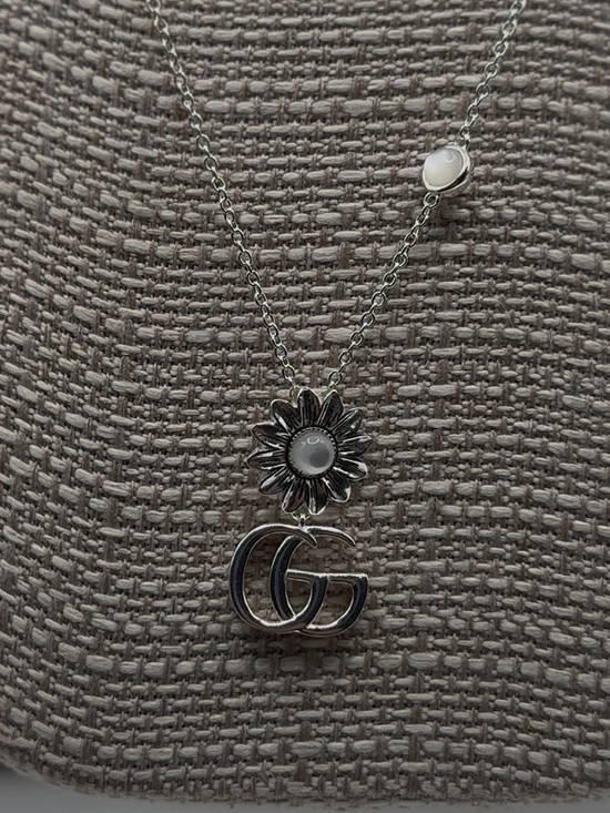 Gucci Jewelry - Sterling Silver & Mother-Of-Pearl Gucci Marmont Pendant Necklace
